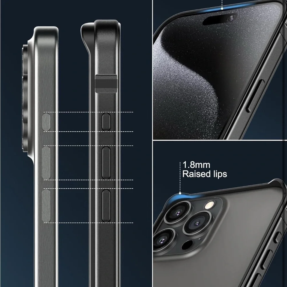 Slim Fit Metal Bumper Case for iPhone 15 Pro Max 6.7 inch (038)